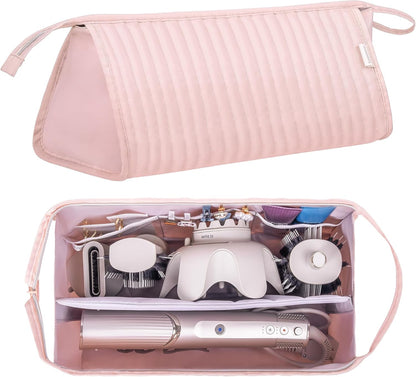 Dy son Air wrap Travel Case Hair Tools Travel Bag for Shark Flexstyle Carrying Case Portable Shark Hair Dryer Revlon Flat Curling Iron Organizer (Beige)