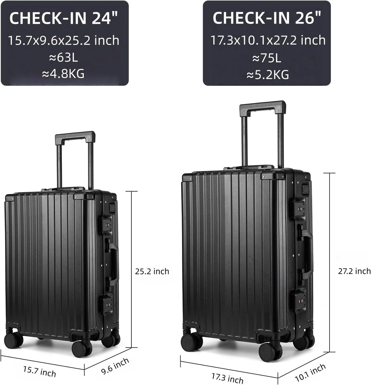 Hard Shell Carry On Luggage 22x14x9 Airline Approved,20 Inch Aluminum Luggage with 100% 3-Layer PC,Carry On Suitcases with Wheels,Cup Holder and USB Port