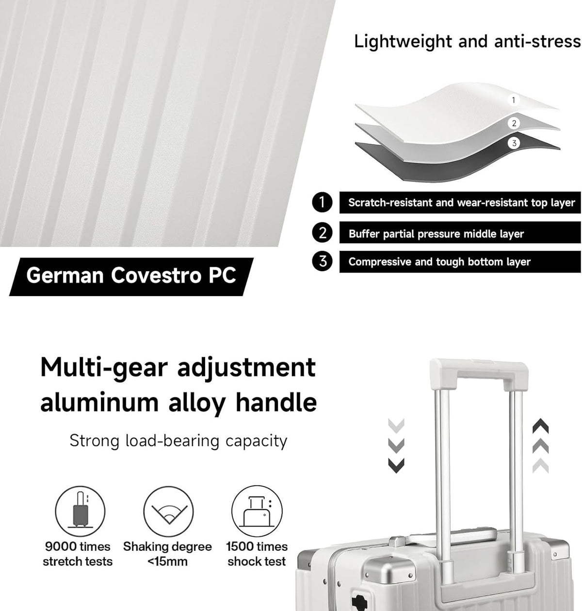 Hard Shell Carry On Luggage 22x14x9 Airline Approved,20 Inch Aluminum Luggage with 100% 3-Layer PC,Carry On Suitcases with Wheels,Cup Holder and USB Port
