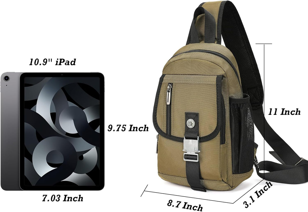 Sling Bag Chest Shoulder Backpack Crossbody Bags for Tablet Laptop Outdoor Hiking Men Women
