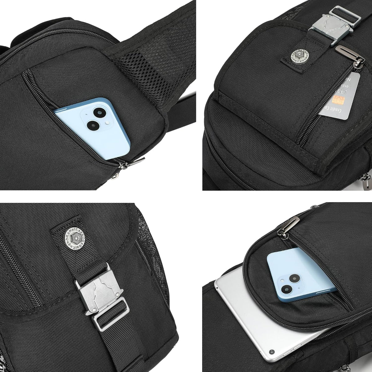 Sling Bag Chest Shoulder Backpack Crossbody Bags for Tablet Laptop Outdoor Hiking Men Women