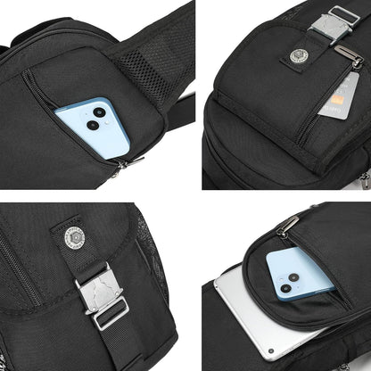 Sling Bag Chest Shoulder Backpack Crossbody Bags for Tablet Laptop Outdoor Hiking Men Women