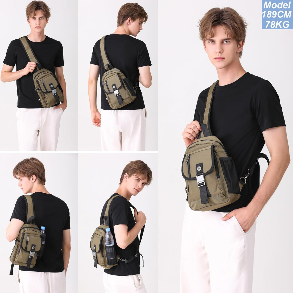 Sling Bag Chest Shoulder Backpack Crossbody Bags for Tablet Laptop Outdoor Hiking Men Women