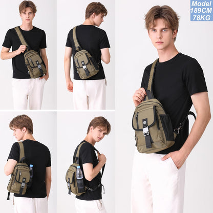 Sling Bag Chest Shoulder Backpack Crossbody Bags for Tablet Laptop Outdoor Hiking Men Women