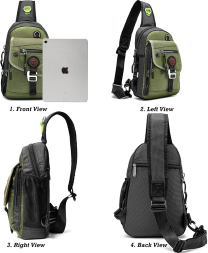 Sling Bag Chest Shoulder Backpack Crossbody Bags for Tablet Laptop Outdoor Hiking Men Women