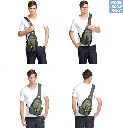 Sling Bag Chest Shoulder Backpack Crossbody Bags for Tablet Laptop Outdoor Hiking Men Women