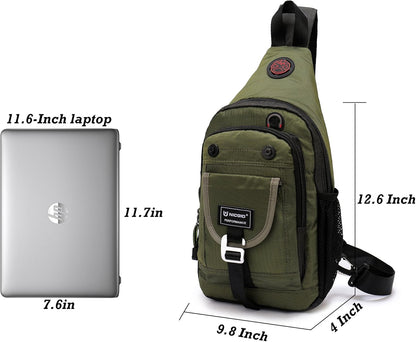 Sling Bag Chest Shoulder Backpack Crossbody Bags for Tablet Laptop Outdoor Hiking Men Women