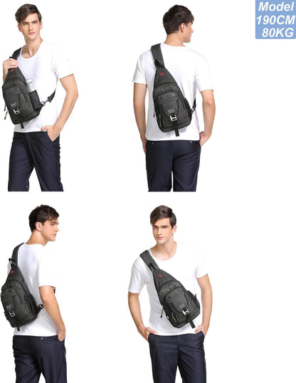 Sling Bag Chest Shoulder Backpack Crossbody Bags for Tablet Laptop Outdoor Hiking Men Women