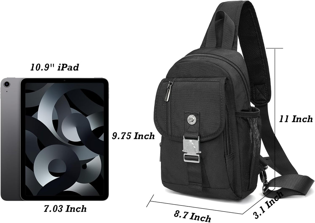 Sling Bag Chest Shoulder Backpack Crossbody Bags for Tablet Laptop Outdoor Hiking Men Women