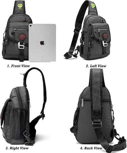 Sling Bag Chest Shoulder Backpack Crossbody Bags for Tablet Laptop Outdoor Hiking Men Women