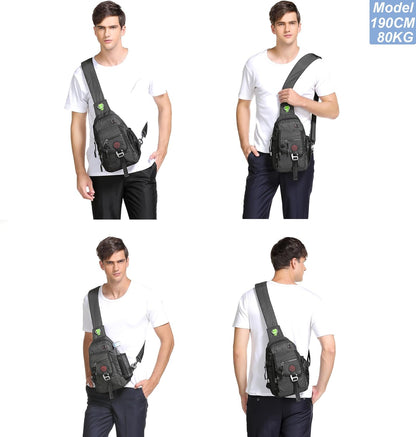 Sling Bag Chest Shoulder Backpack Crossbody Bags for Tablet Laptop Outdoor Hiking Men Women