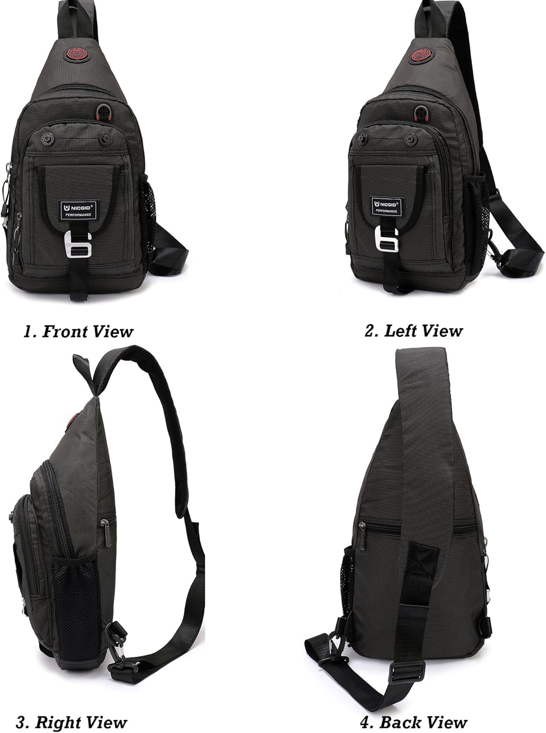 Sling Bag Chest Shoulder Backpack Crossbody Bags for Tablet Laptop Outdoor Hiking Men Women