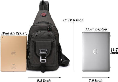 Sling Bag Chest Shoulder Backpack Crossbody Bags for Tablet Laptop Outdoor Hiking Men Women