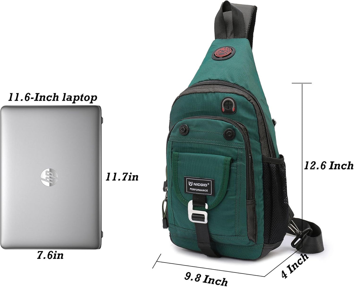 Sling Bag Chest Shoulder Backpack Crossbody Bags for Tablet Laptop Outdoor Hiking Men Women