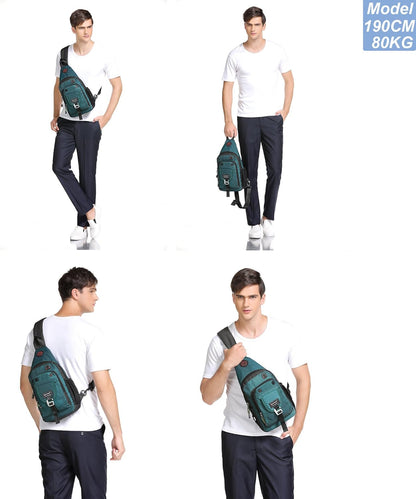 Sling Bag Chest Shoulder Backpack Crossbody Bags for Tablet Laptop Outdoor Hiking Men Women