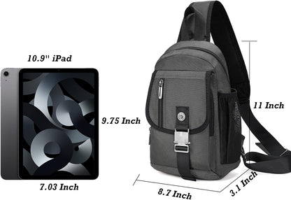 Sling Bag Chest Shoulder Backpack Crossbody Bags for Tablet Laptop Outdoor Hiking Men Women