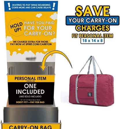 For Spirit Airlines Personal Item Bag 2 Pack Travel Duffle Bag, Weekender Bags Underseat Carry-on Luggage for Women