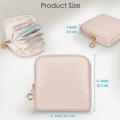 Small Travel Jewelry Case with Ring Holder, Mini Velvet Jewelry Pouch Bags, Compact Storage Organizer for Bracelet Necklaces Earrings Travel Essentials, Graduation Gift for Women (Cream White)