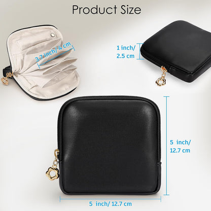 Small Travel Jewelry Case with Ring Holder, Mini Velvet Jewelry Pouch Bags, Compact Storage Organizer for Bracelet Necklaces Earrings Travel Essentials, Graduation Gift for Women (Cream White)