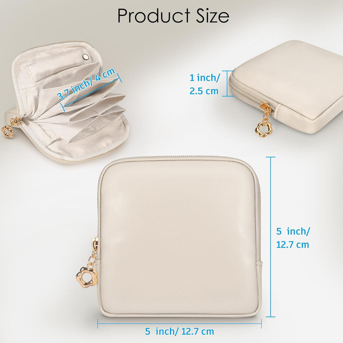 Small Travel Jewelry Case with Ring Holder, Mini Velvet Jewelry Pouch Bags, Compact Storage Organizer for Bracelet Necklaces Earrings Travel Essentials, Graduation Gift for Women (Cream White)