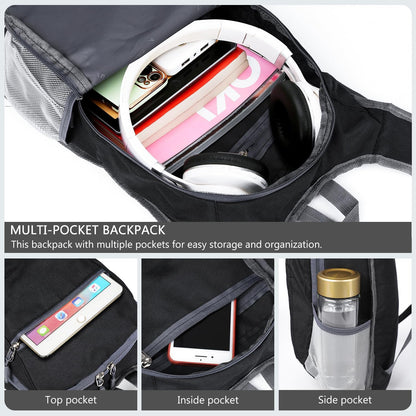 15L Lightweight Hiking Backpack Foldable Small Travel Backpack Packable Camping Backpack for Women Men (Black)