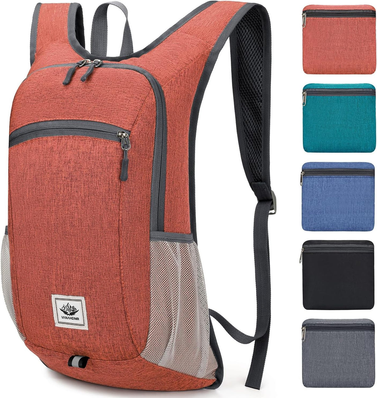 15L Lightweight Hiking Backpack Foldable Small Travel Backpack Packable Camping Backpack for Women Men (Black)