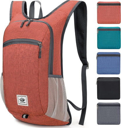 15L Lightweight Hiking Backpack Foldable Small Travel Backpack Packable Camping Backpack for Women Men (Black)