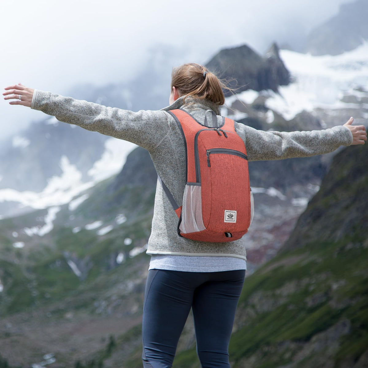 15L Lightweight Hiking Backpack Foldable Small Travel Backpack Packable Camping Backpack for Women Men (Black)