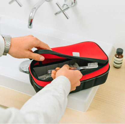 Travelflex Toiletry Kit, Makeup Bag, Shower Caddy + Travel Organizer for Luggage, Carry-on or Suitcase, Classic Side Zip, Charcoal