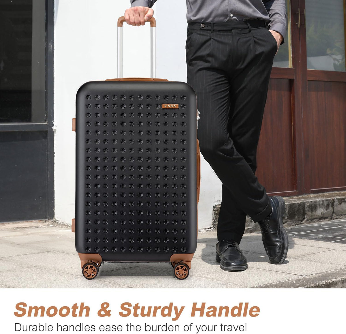 Carry On Luggage 22x14x9 Airline Approved Lightweight Hardside Suitcase with Spinner Wheels & Built-in TSA Lock (Navy, 20 Inch)