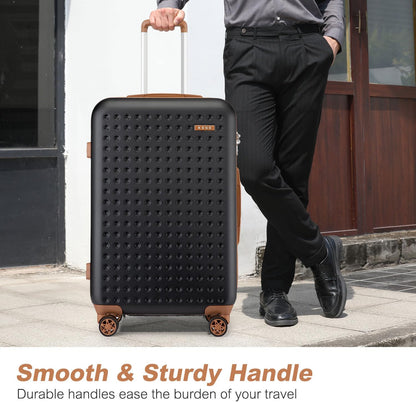 Carry On Luggage 22x14x9 Airline Approved Lightweight Hardside Suitcase with Spinner Wheels & Built-in TSA Lock (Navy, 20 Inch)