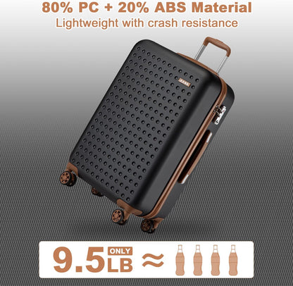 Carry On Luggage 22x14x9 Airline Approved Lightweight Hardside Suitcase with Spinner Wheels & Built-in TSA Lock (Navy, 20 Inch)