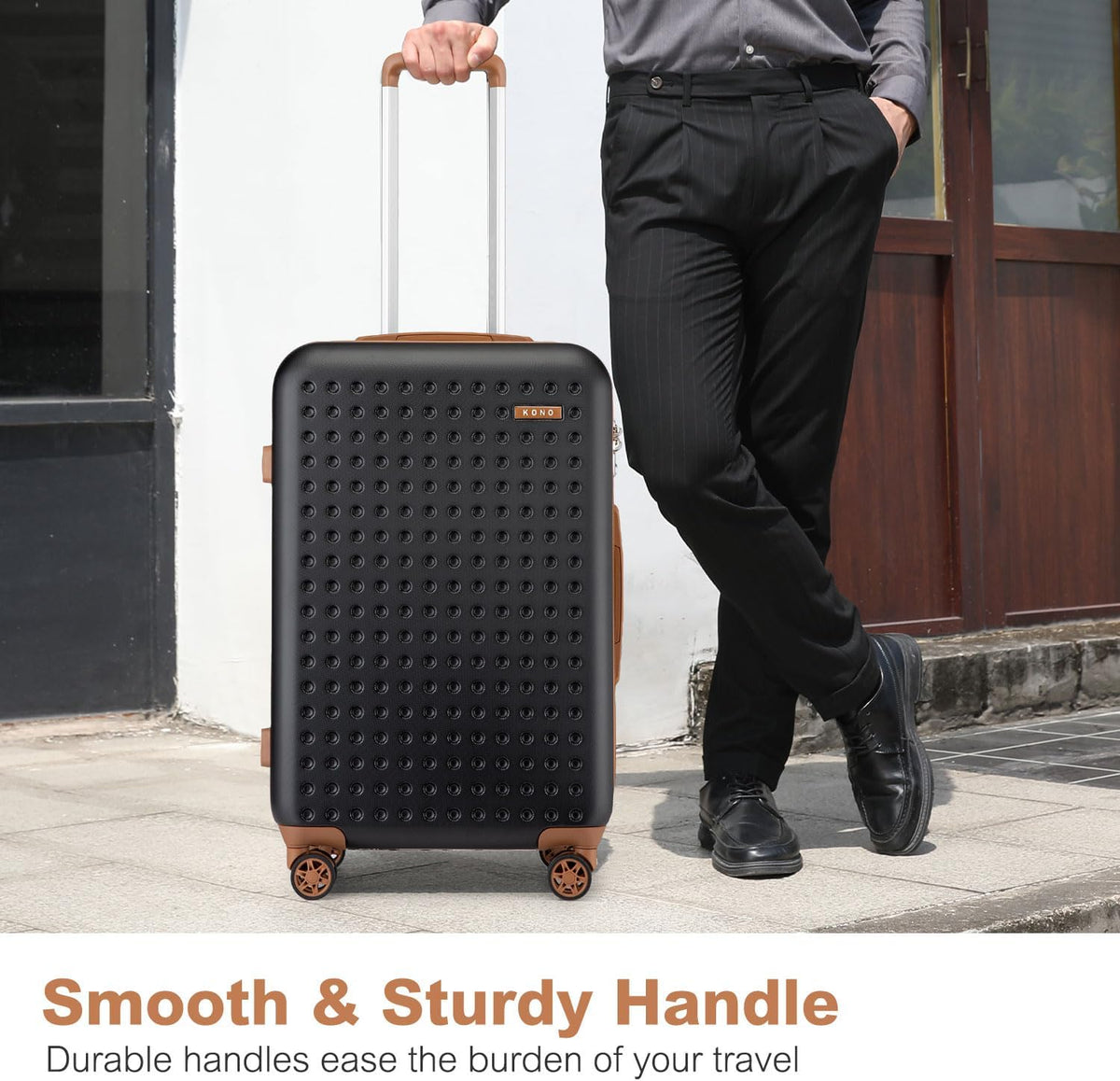 Carry On Luggage 22x14x9 Airline Approved Lightweight Hardside Suitcase with Spinner Wheels & Built-in TSA Lock (Navy, 20 Inch)