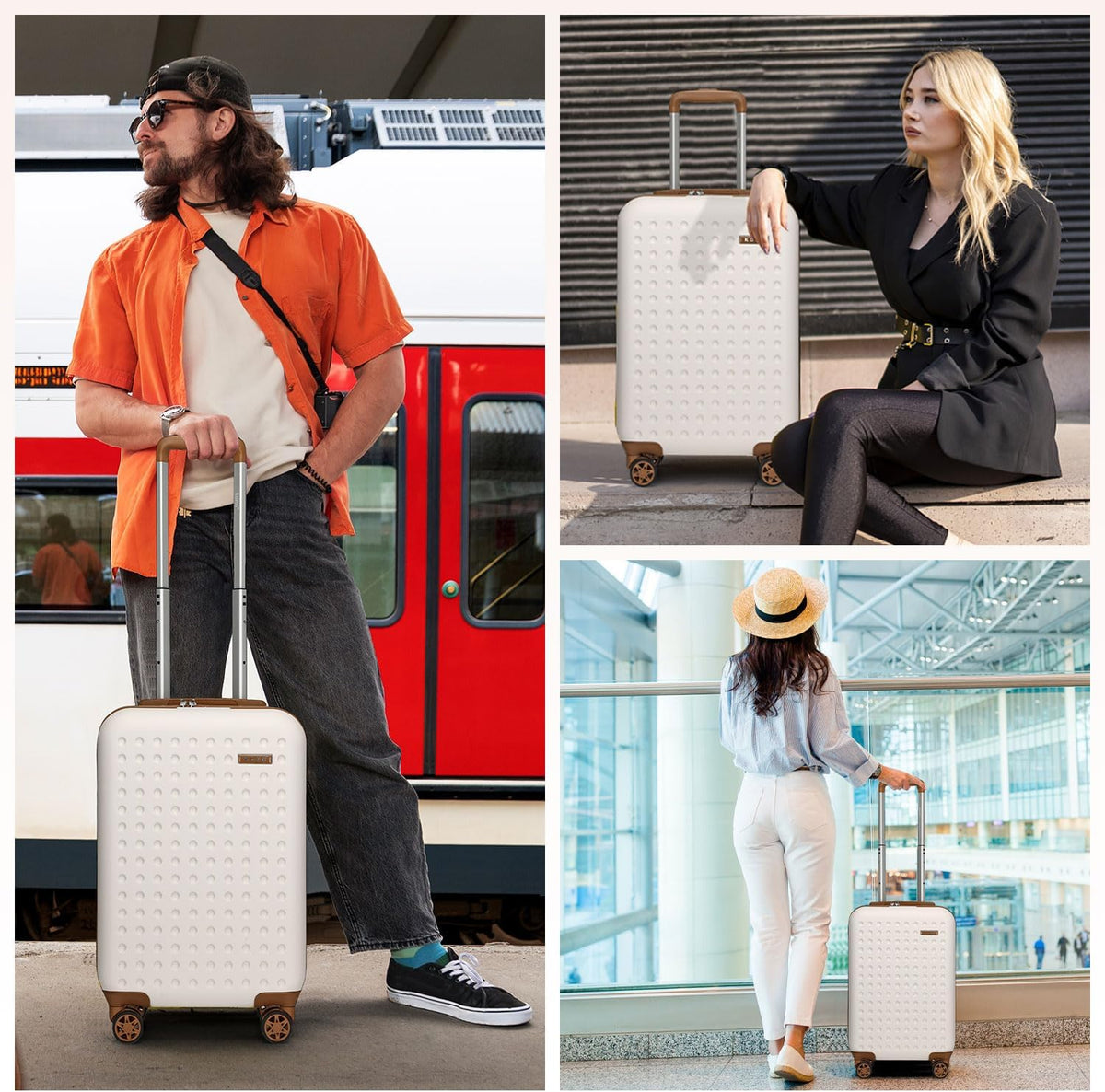 Carry On Luggage 22x14x9 Airline Approved Lightweight Hardside Suitcase with Spinner Wheels & Built-in TSA Lock (Navy, 20 Inch)