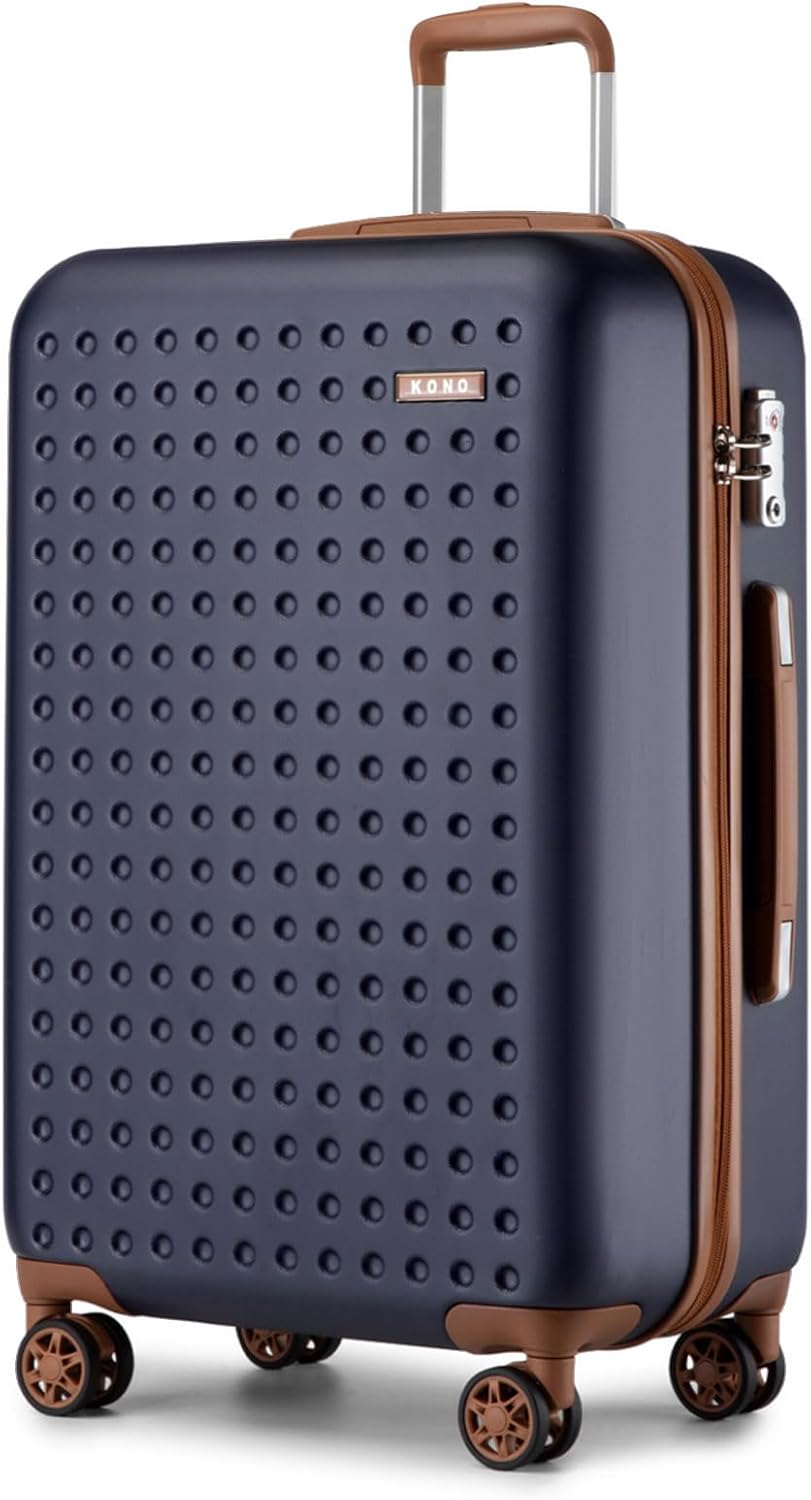 Carry On Luggage 22x14x9 Airline Approved Lightweight Hardside Suitcase with Spinner Wheels & Built-in TSA Lock (Navy, 20 Inch)