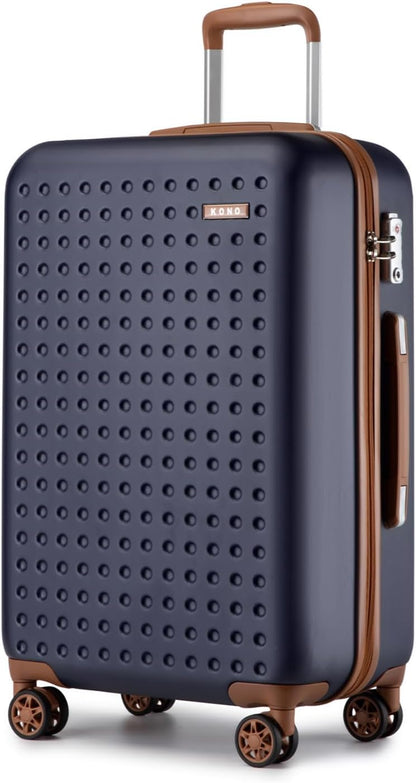 Carry On Luggage 22x14x9 Airline Approved Lightweight Hardside Suitcase with Spinner Wheels & Built-in TSA Lock (Navy, 20 Inch)