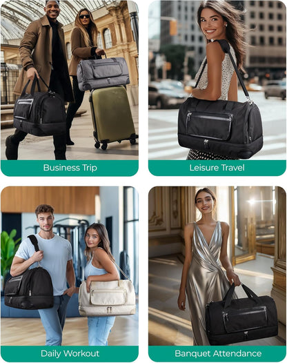 Medium Garment Bags for Travel, Convertible Travel Garment Duffle Bag Suit Bags for Women, 2 in 1 Garment Bags with Shoe Compartment
