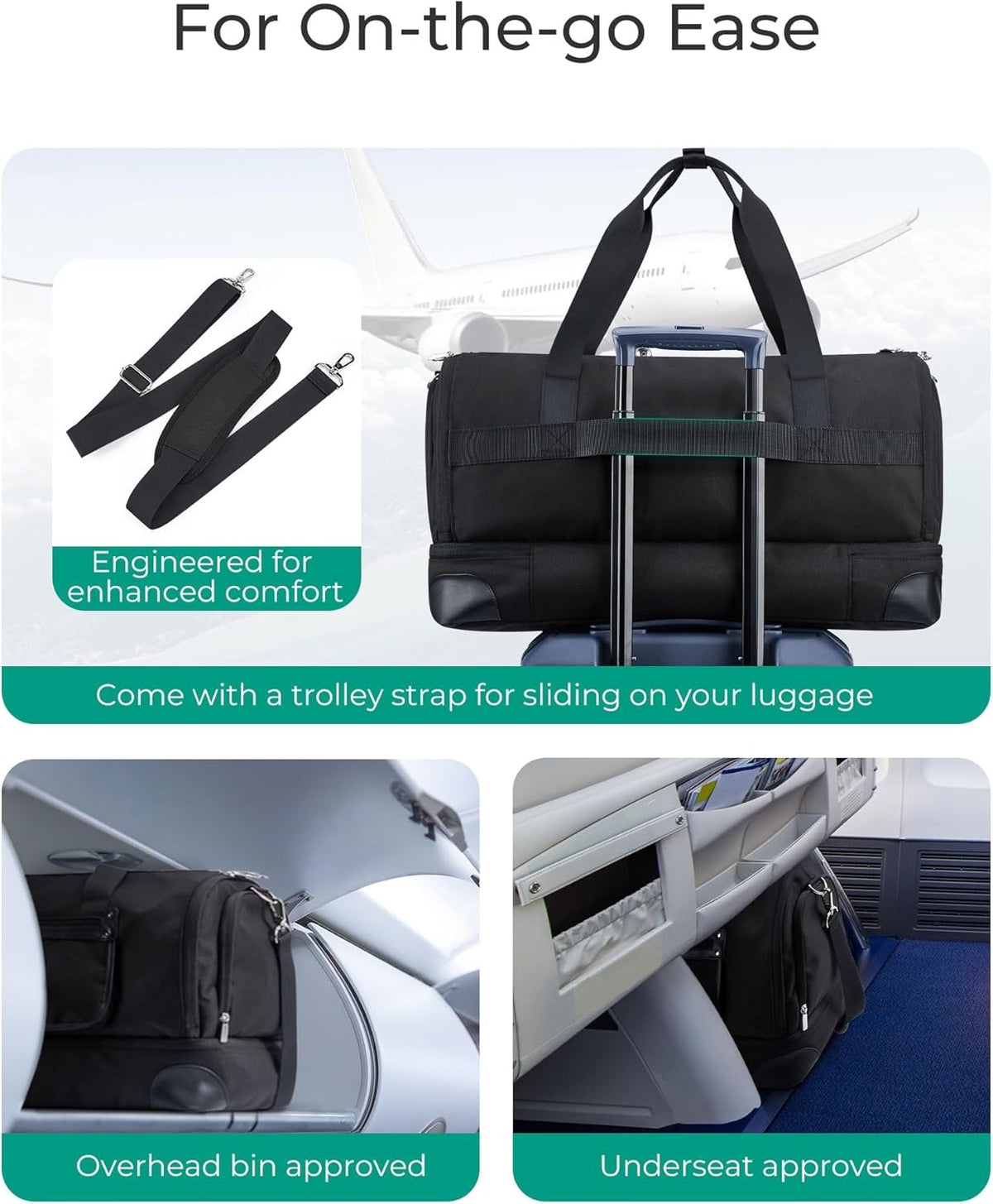 Medium Garment Bags for Travel, Convertible Travel Garment Duffle Bag Suit Bags for Women, 2 in 1 Garment Bags with Shoe Compartment