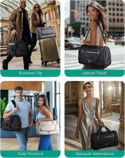 Medium Garment Bags for Travel, Convertible Travel Garment Duffle Bag Suit Bags for Women, 2 in 1 Garment Bags with Shoe Compartment