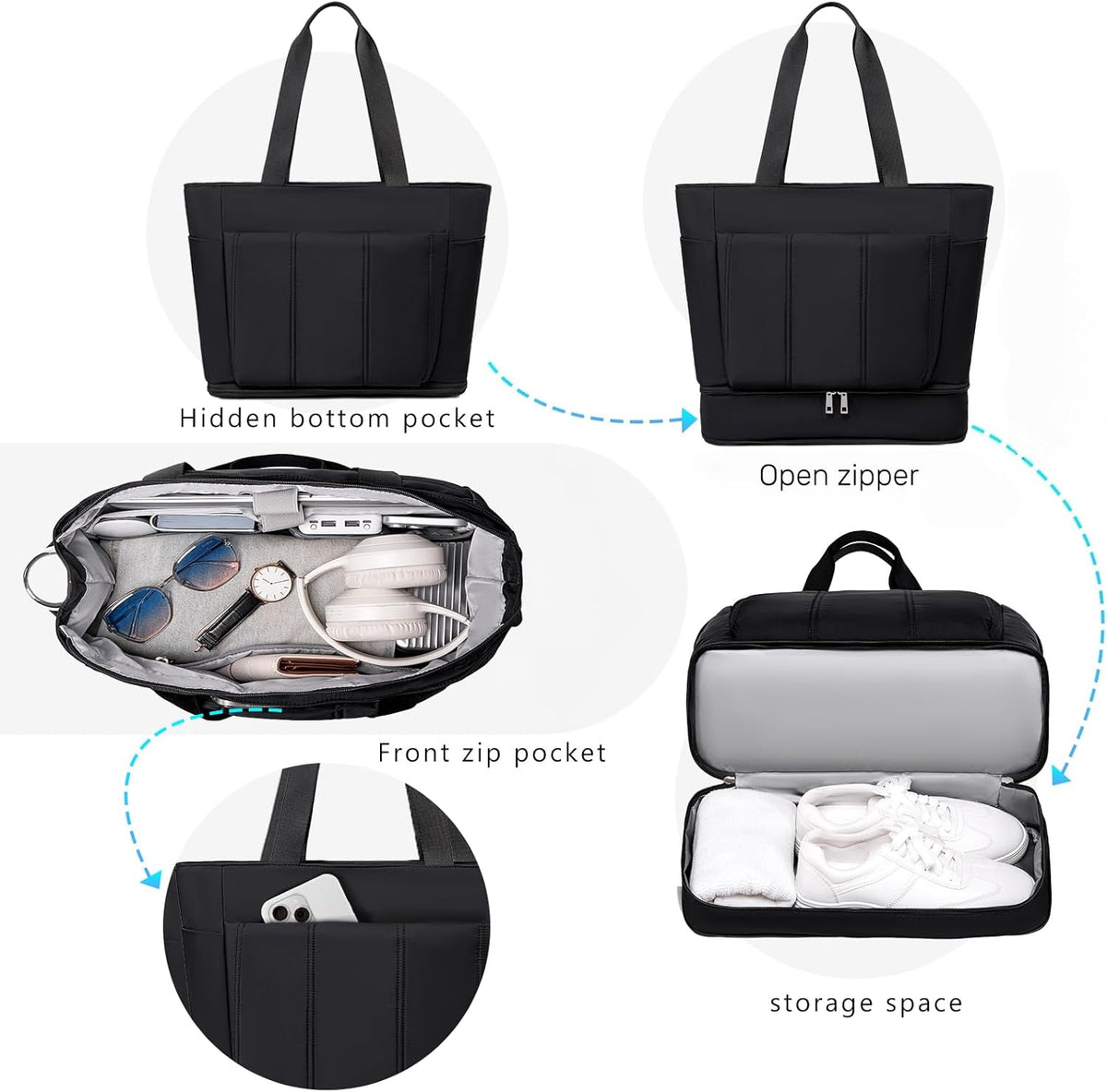 16 Inch Carry On Luggage with Tote Bag Luggage Sets Airline Approved TSA Lock Puffer Quilted Suitcases with Spinner Wheels Lightweight Soft Travel Luggage (Grey)