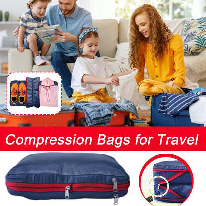 Waterproof Compression Packing Cubes, 37x27x20 cm Double-Sided Travel Packing Organizer for Luggage, Suitcases, Backpack