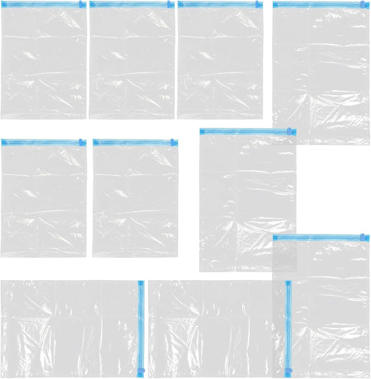 10pcs Hand Roll Vacuum Seal Clothes Bags Compression Storage Organizer for Travel and Luggage Space Saver Storage Bags Set with Small and Large Sizes Portable Clothing