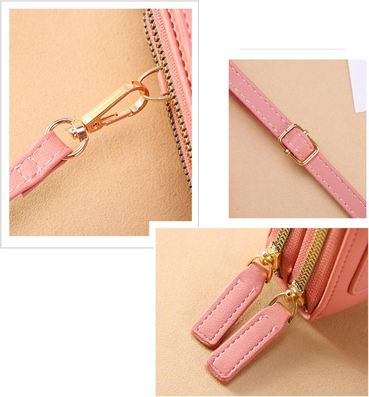 Touch Screen Phone Crossbody Bag, Anti Theft Leather Phone Purse, Adjustable Shoulder Straps Waterproof PU Wallet