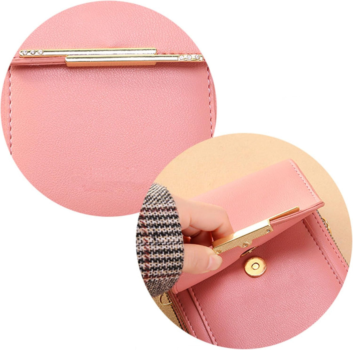Touch Screen Phone Crossbody Bag, Anti Theft Leather Phone Purse, Adjustable Shoulder Straps Waterproof PU Wallet