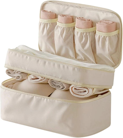 Bra Travel Bag, Portable Luggage Organizer, Multi-compartment Storage Bag for Clothes, Bras, and Accessories, Ideal for Suitcases and Carry-ons