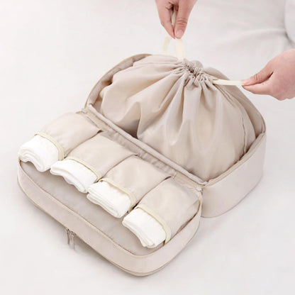 Bra Travel Bag, Portable Luggage Organizer, Multi-compartment Storage Bag for Clothes, Bras, and Accessories, Ideal for Suitcases and Carry-ons