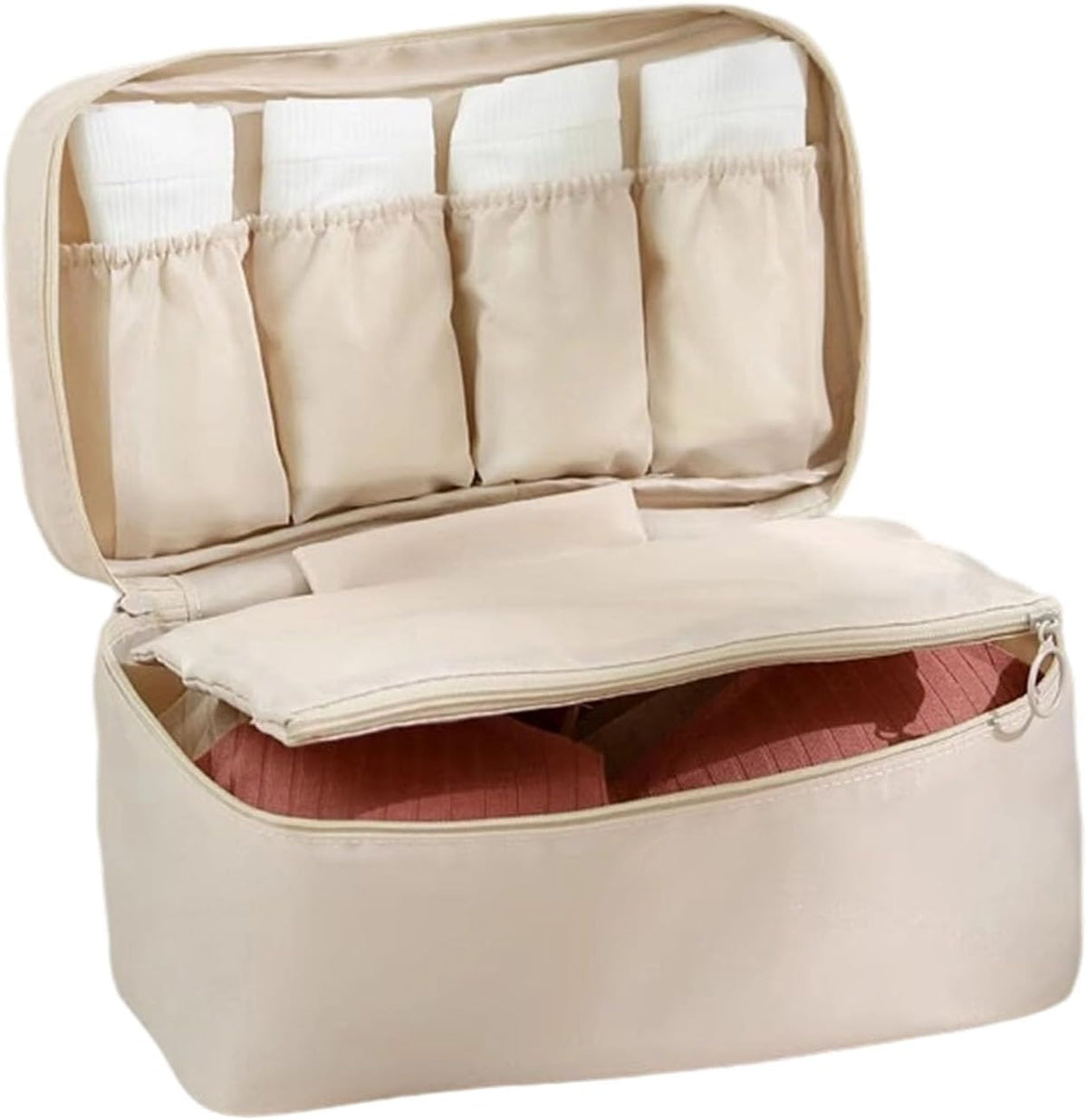 Bra Travel Bag, Portable Luggage Organizer, Multi-compartment Storage Bag for Clothes, Bras, and Accessories, Ideal for Suitcases and Carry-ons