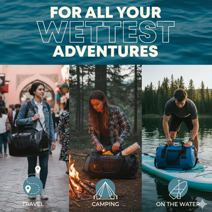 Waterproof Duffel Bag - Heavy Duty Motorcycle Dry Bag with Large Storage Space Perfect for Traveling, Camping, Kayaking, Fishing & Canoeing Bag 50L/70L/90L/120L Sizes
