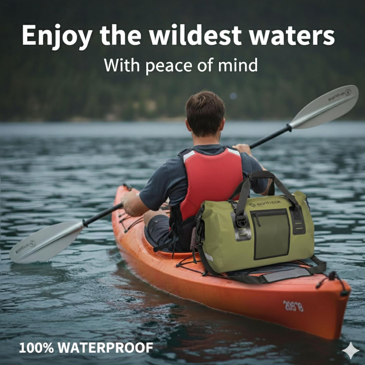 Waterproof Duffel Bag - Heavy Duty Motorcycle Dry Bag with Large Storage Space Perfect for Traveling, Camping, Kayaking, Fishing & Canoeing Bag 50L/70L/90L/120L Sizes