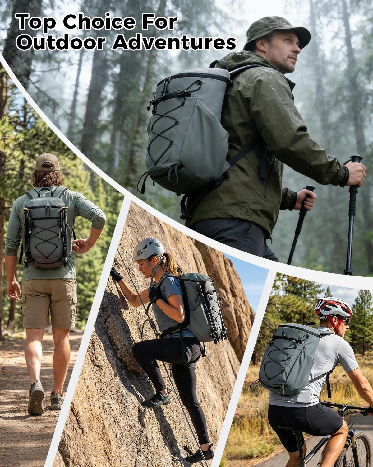 Lightweight Hiking Backpack, 20L Packable Water Resistant Daypack with Phone Pocket & RFID Blocking for Travel, Camping, Outdoor Pack for Men Women